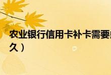 农业银行信用卡补卡需要多久（农业银行信用卡补卡需要多久）