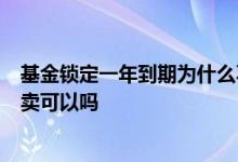 基金锁定一年到期为什么不能卖出 基金锁定期6个月到期不卖可以吗