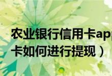 农业银行信用卡app怎么提现（农业银行信用卡如何进行提现）