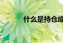 什么是持仓成本价 什么是持仓