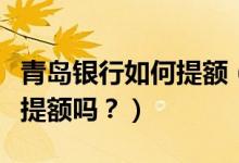 青岛银行如何提额（青岛银行刚下卡可以申请提额吗？）