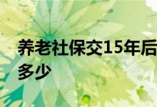 养老社保交15年后每月拿多少钱 缴费比例是多少 