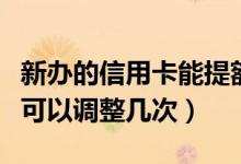 新办的信用卡能提额吗（大新银行信用卡提额可以调整几次）