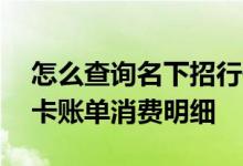 怎么查询名下招行信用卡 怎么查询招行信用卡账单消费明细