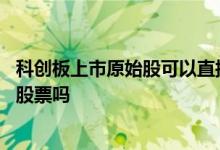 科创板上市原始股可以直接卖嘛 科创板上市原始股东可以卖股票吗