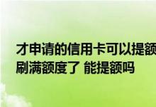 才申请的信用卡可以提额吗 用了两个月的信用卡 每个月都刷满额度了 能提额吗