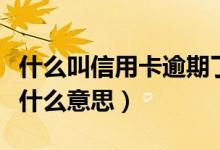什么叫信用卡逾期了（大新银行信用卡逾期是什么意思）