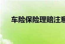 车险保险理赔注意事项，车险理赔问题
