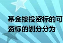 基金按投资标的可以分哪些类型 按基金的投资标的划分分为