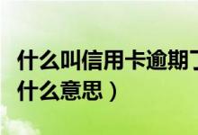 什么叫信用卡逾期了（浦发银行信用卡逾期是什么意思）