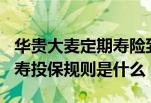 华贵大麦定期寿险到期返还吗 华贵大麦2 0定寿投保规则是什么