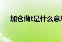 加仓做t是什么意思 加仓做t是什么意思