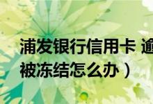 浦发银行信用卡 逾期（浦发银行信用卡逾期被冻结怎么办）