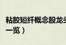 粘胶短纤概念股龙头有哪些（粘胶短纤概念股一览）