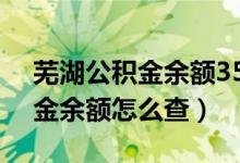 芜湖公积金余额35000能贷多少（芜湖公积金余额怎么查）