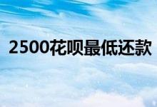 2500花呗最低还款 2500花呗最低还款多少