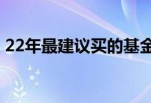 22年最建议买的基金 买什么基金风险比较小