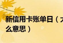 新信用卡账单日（大新银行信用卡的账单是什么意思）