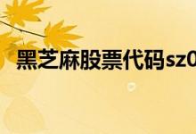 黑芝麻股票代码sz000716黑芝麻股票如何