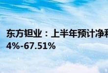 东方钽业：上半年预计净利8500万元-1.1亿元同比增长29.44%-67.51%