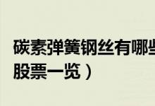 碳素弹簧钢丝有哪些股票（碳素弹簧钢丝概念股票一览）