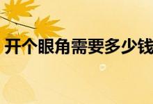 开个眼角需要多少钱（开眼角有什么危害吗）