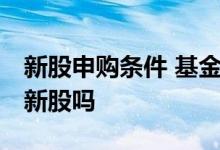 新股申购条件 基金算不算 买入基金可以申购新股吗