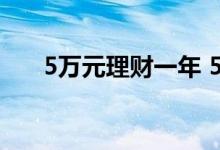 5万元理财一年 5万元理财一年赚多少