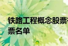 铁路工程概念股票有哪些2022年铁路工程股票名单