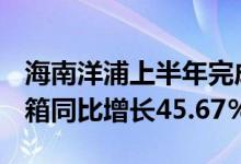 海南洋浦上半年完成集装箱吞吐量82.29万标箱同比增长45.67％