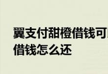 翼支付甜橙借钱可以随借随还吗 翼支付甜橙借钱怎么还