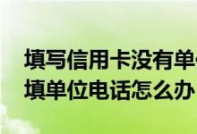 填写信用卡没有单位电话怎么办 信用卡不想填单位电话怎么办