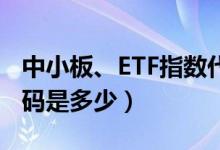 中小板、ETF指数代码是多少（创业板指数代码是多少）