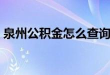 泉州公积金怎么查询（泉州公积金怎么查询）