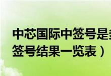 中芯国际中签号是多少（中芯国际688981中签号结果一览表）