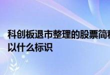 科创板退市整理的股票简称前 科创板退市整理股票的简称冠以什么标识