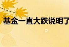 基金一直大跌说明了什么 基金为什么全盘跌