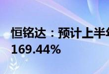 恒铭达：预计上半年净利润同比增109.56%-169.44%