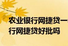 农业银行网捷贷一年到期后还能用吗 农业银行网捷贷好批吗