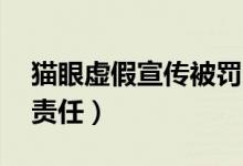 猫眼虚假宣传被罚20万（虚假宣传怎么追究责任）