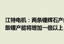 江特电机：两条锂辉石产线混线改造完成利用锂云母制备碳酸锂产能将增加一倍以上