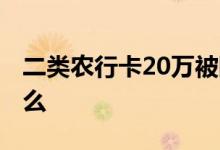 二类农行卡20万被限额 农行卡一下能刷20万么