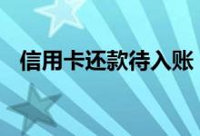 信用卡还款待入账 信用卡待入账什么意思