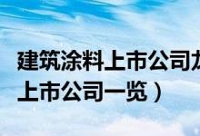 建筑涂料上市公司龙头有哪些（建筑涂料相关上市公司一览）
