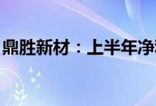 鼎胜新材：上半年净利同比预增235%-301%