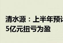清水源：上半年预计实现净利润1.15亿元-1.45亿元扭亏为盈