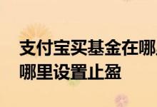 支付宝买基金在哪里设置止盈 支付宝基金在哪里设置止盈