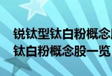 锐钛型钛白粉概念股有哪些（2022年锐钛型钛白粉概念股一览）
