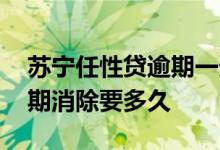 苏宁任性贷逾期一天还能用吗 苏宁任性贷逾期消除要多久