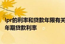 lpr的利率和贷款年限有关系吗 lpr利率为什么只有1年期和5年期贷款利率